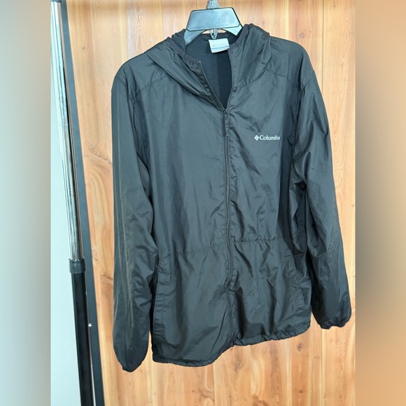Columbia Black Hooded Windbreaker Jacket – Size Small - Picture 1 of 11